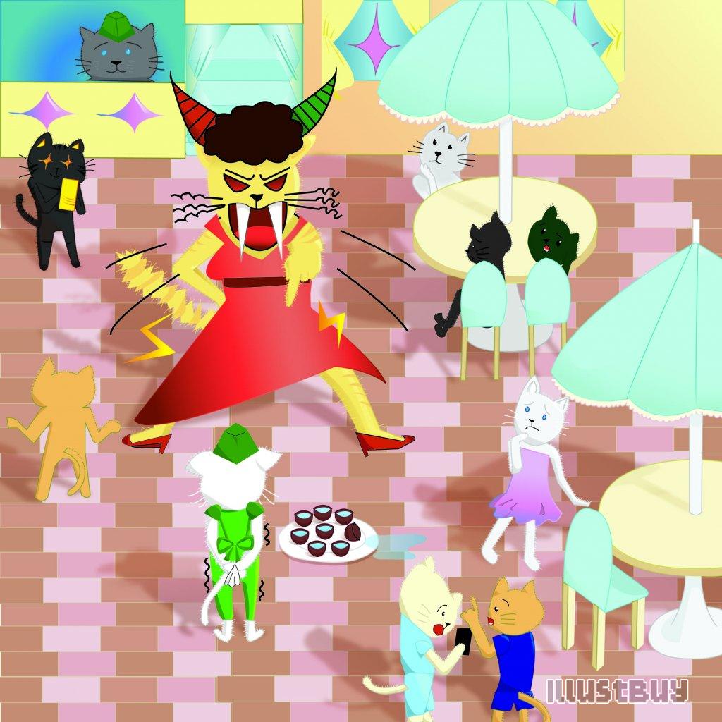 貓老闆娘罵貓新人