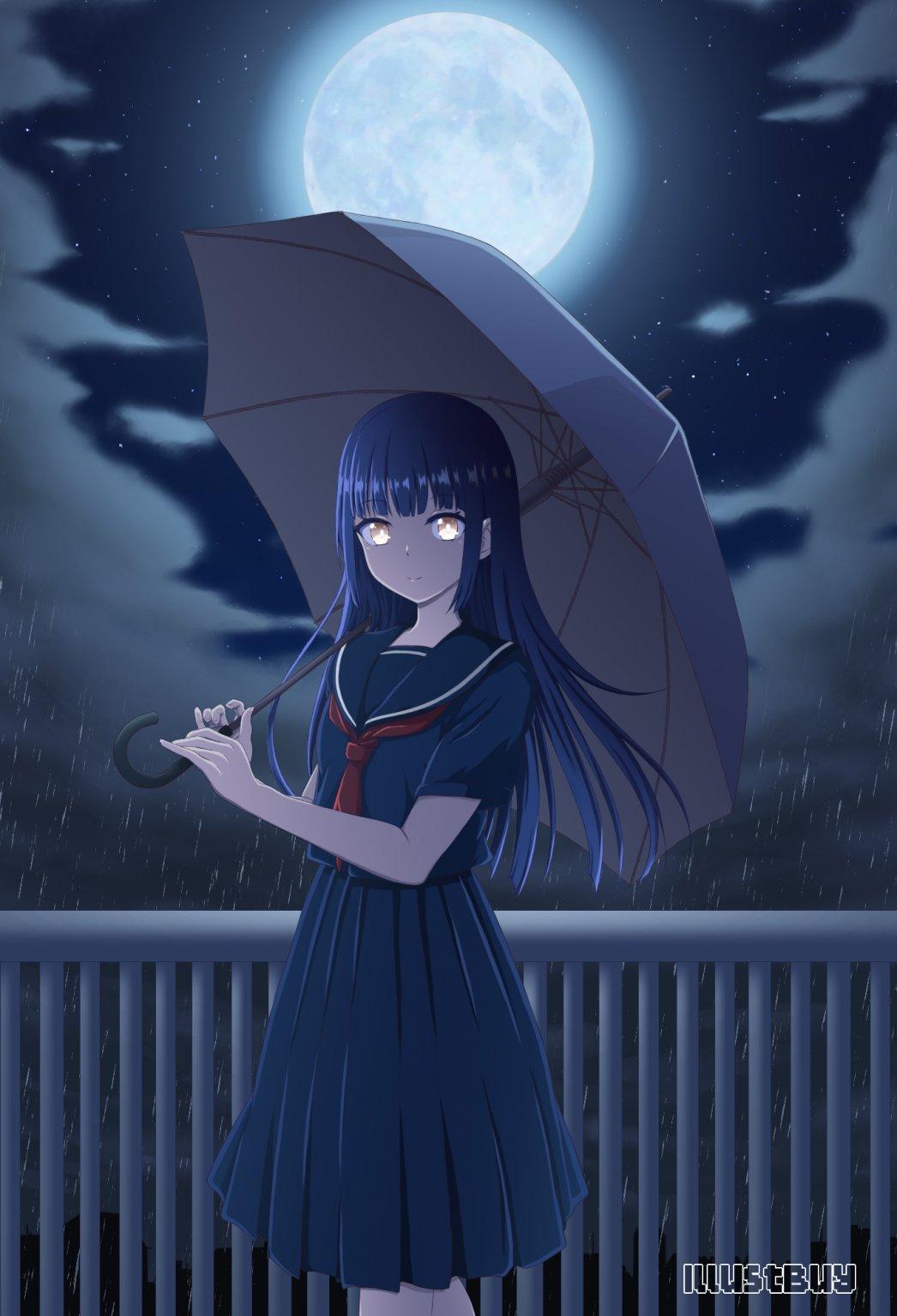 雨中月