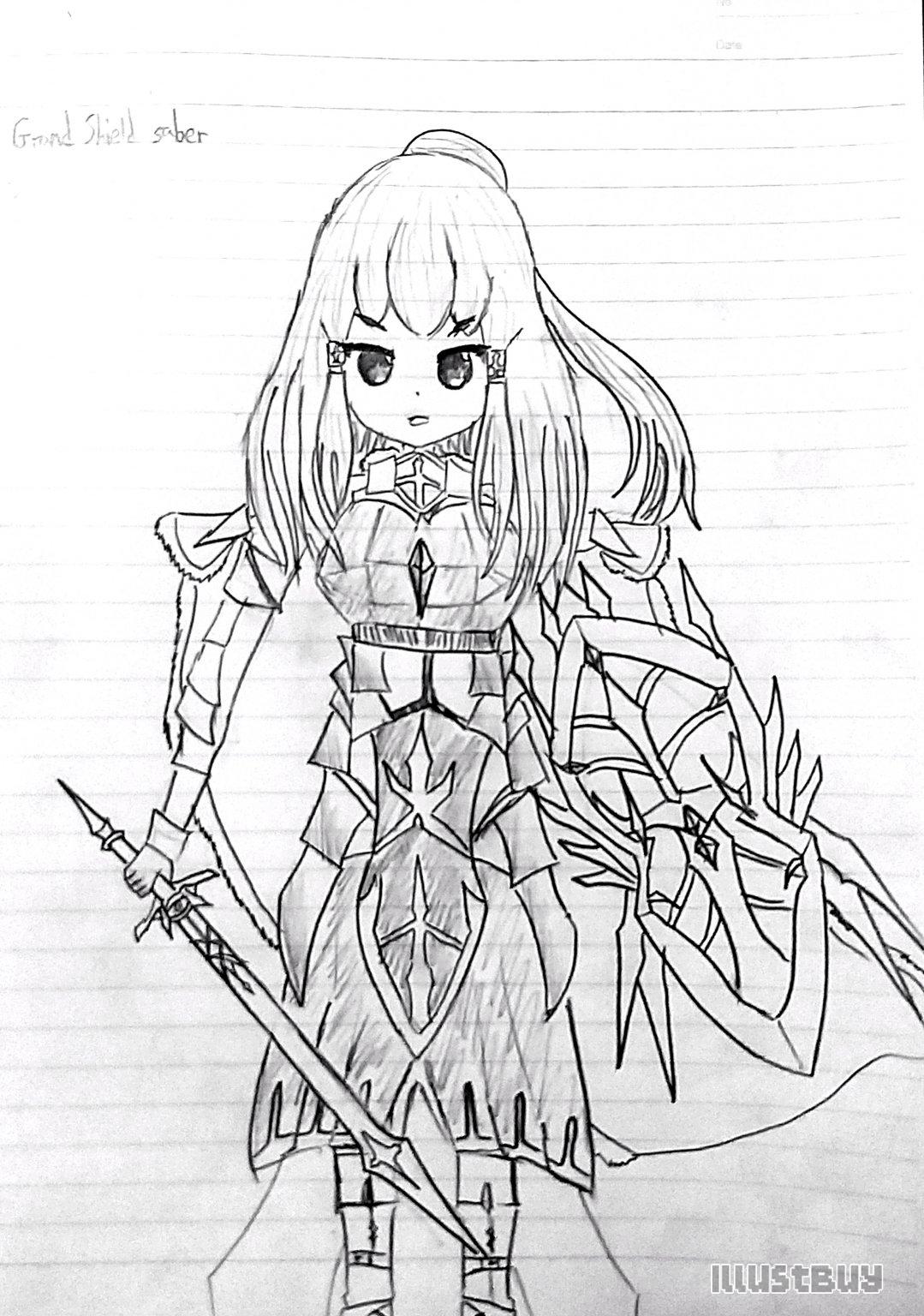 自創角色 shield saber 聖盾女劍士