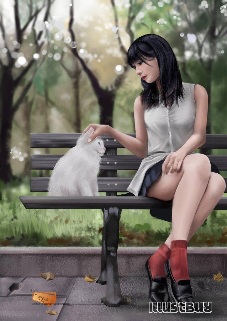 女孩與貓
