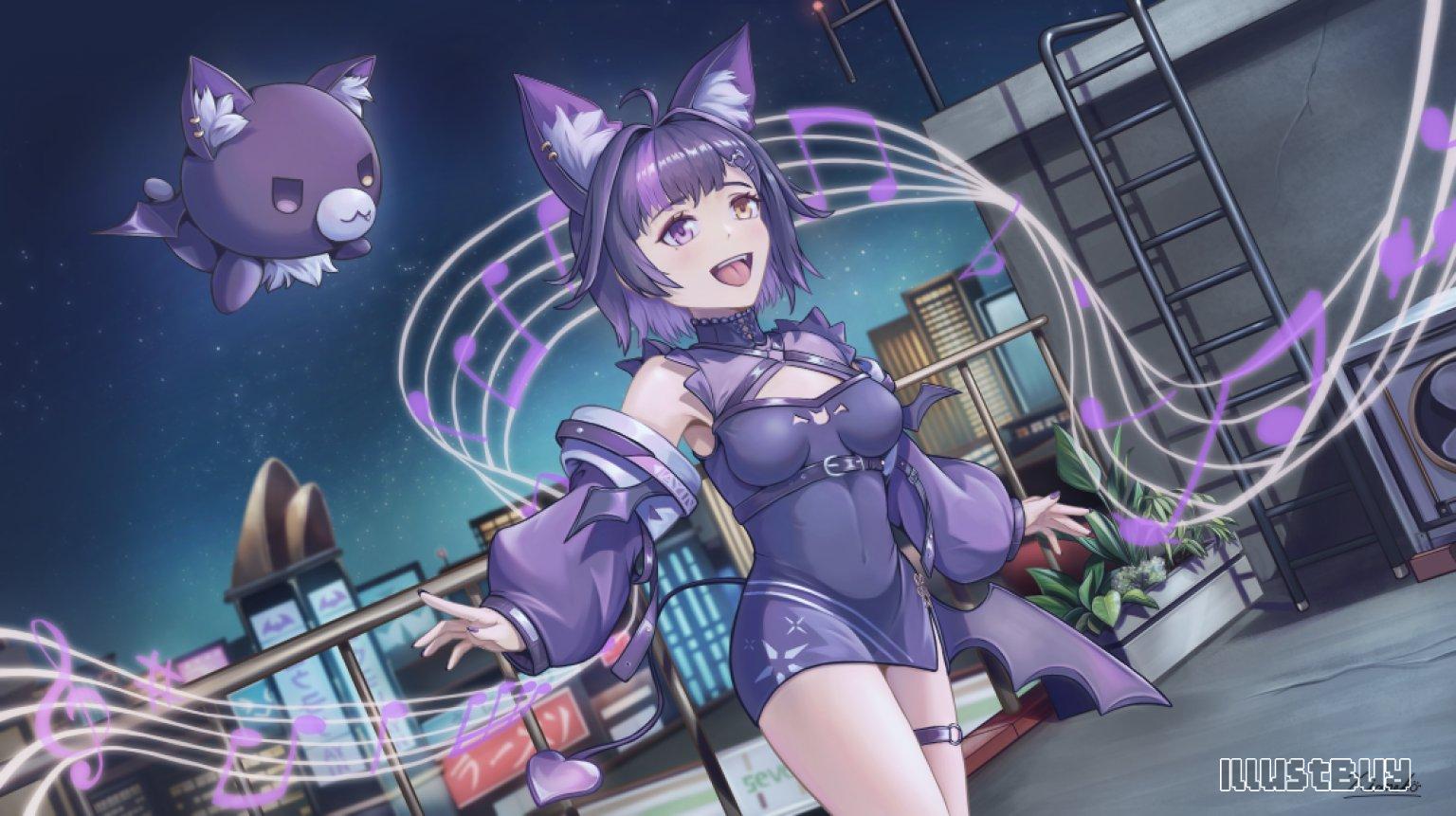 VTuber 出道賀圖 夜露妮亞