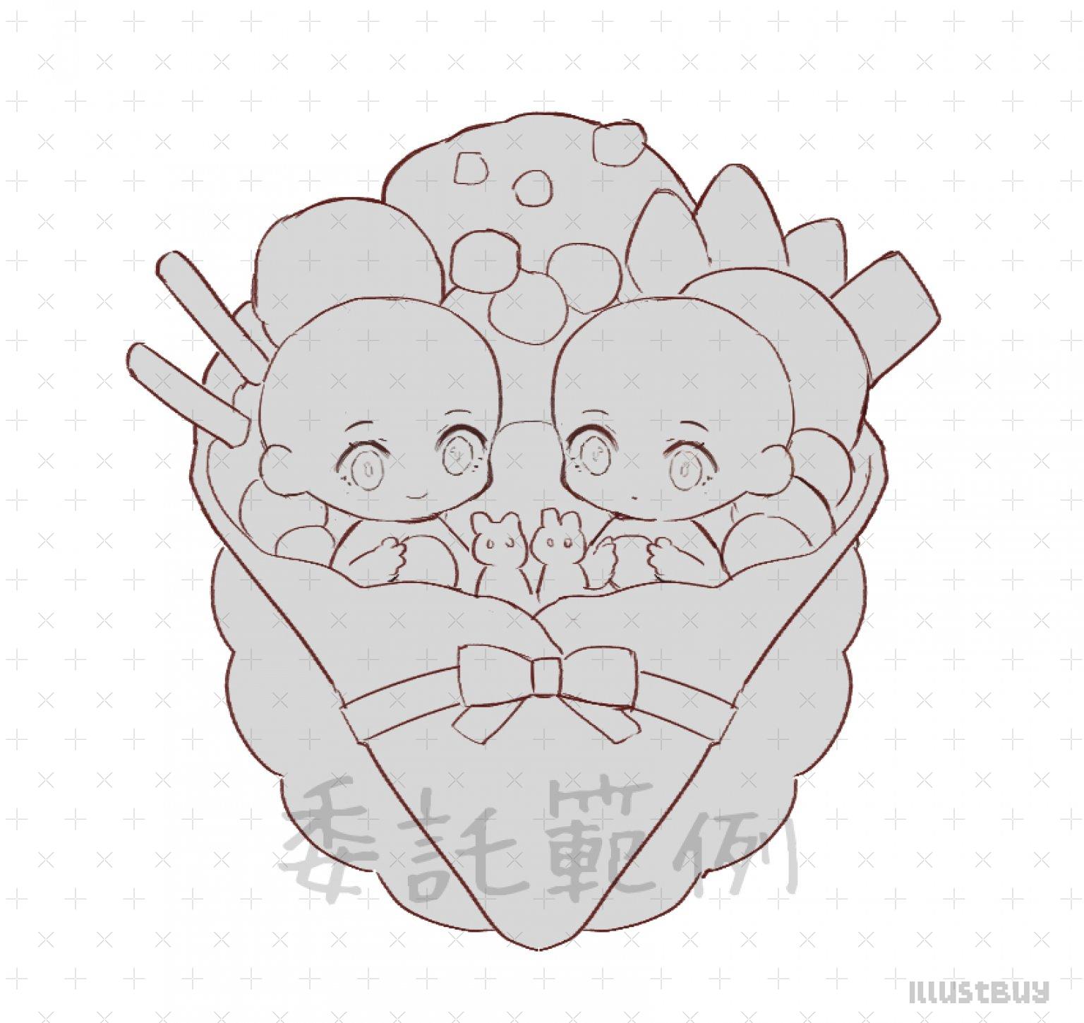 可麗餅QQ人模板(雙人B)