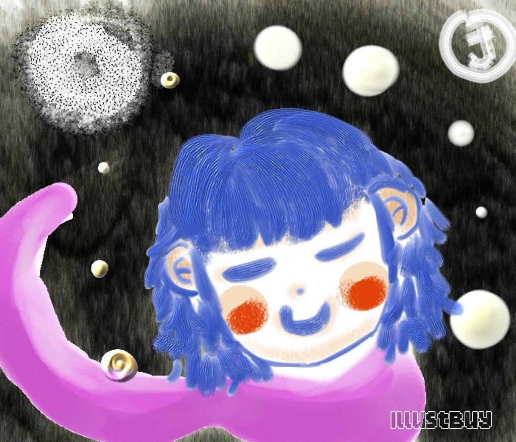 星空下的小女孩