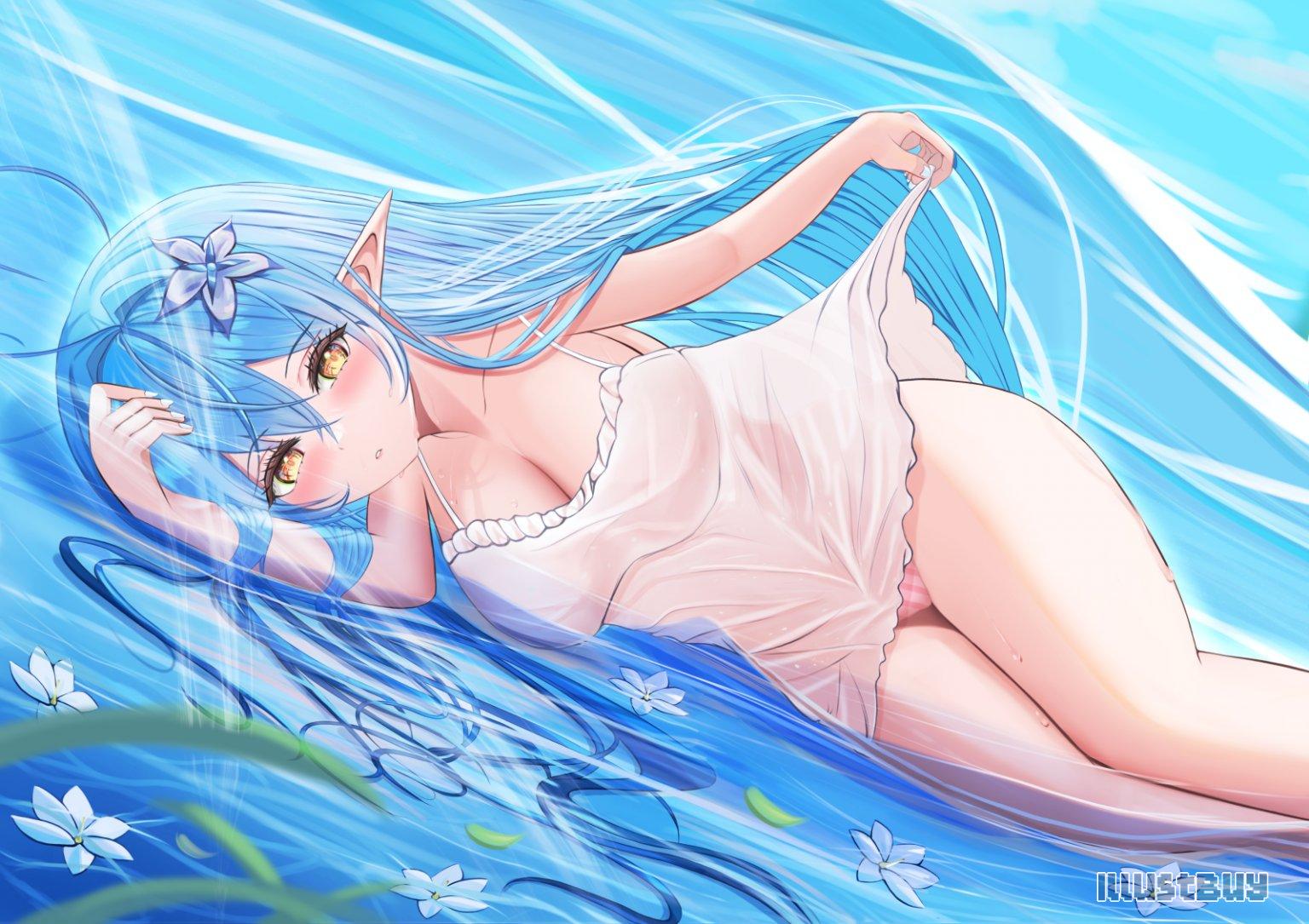 陽光下的羞澀：海邊的夏日少女