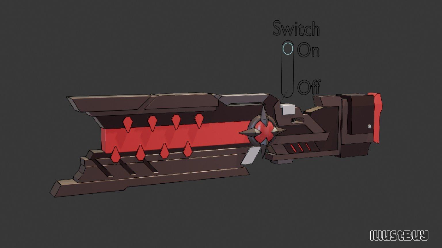 【永恆冒險】3D武器建模 - 鐳射砲&靈魂仲裁者(Fanart)(Blender)