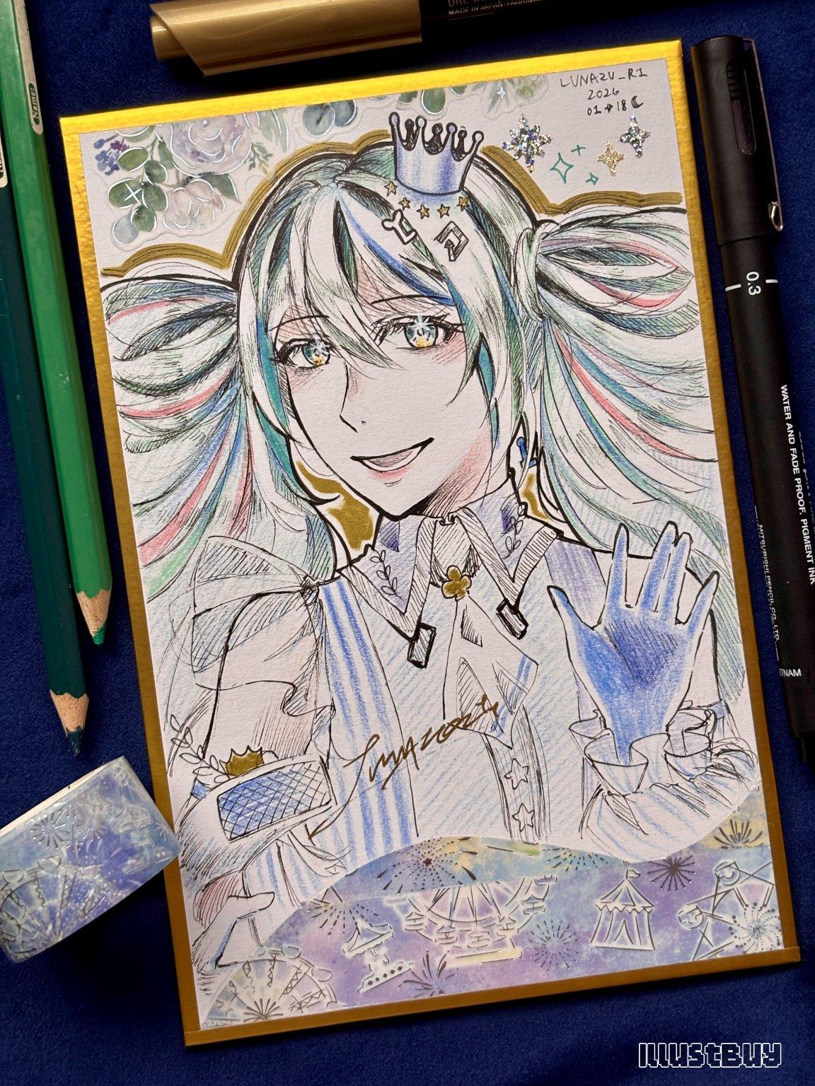 lawson 初音手繪色紙