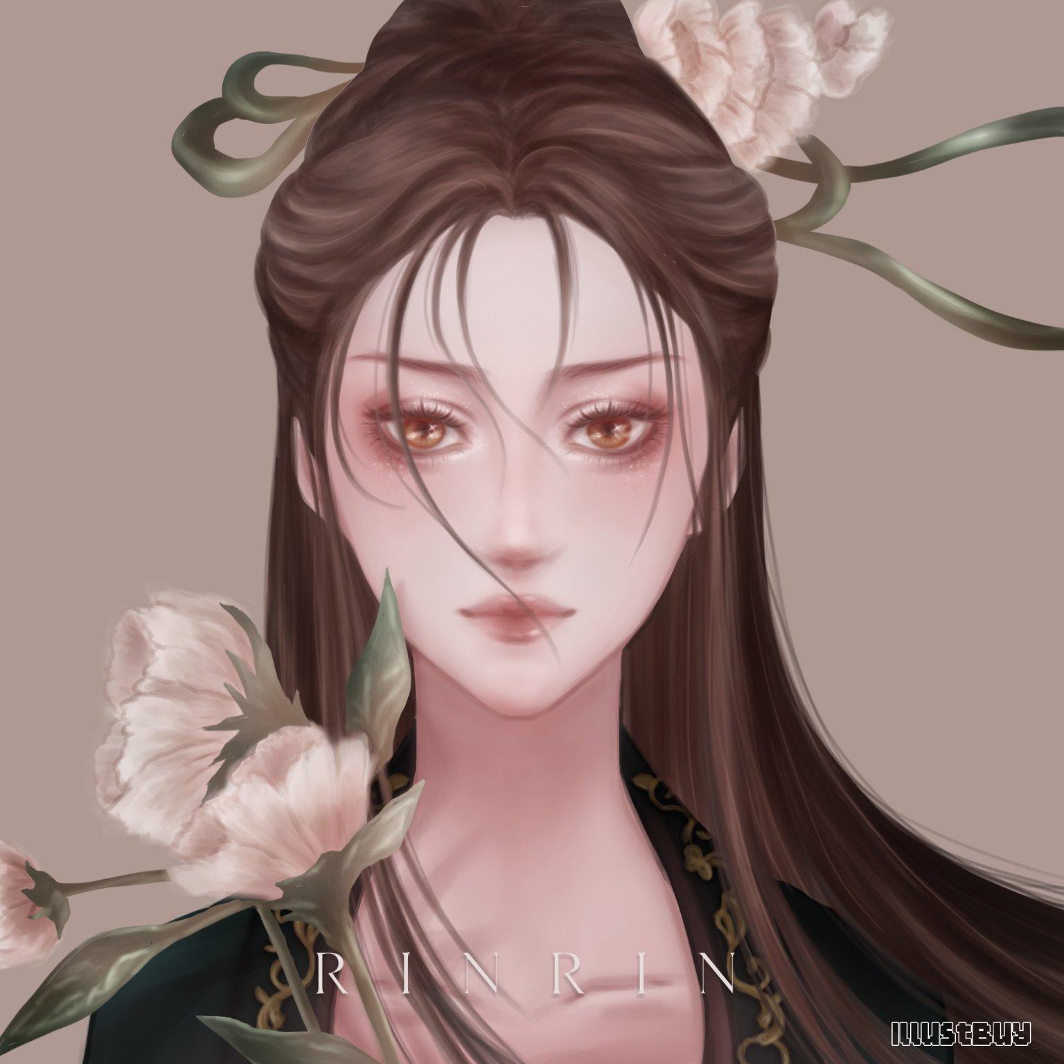 花與少女｜頭像插畫