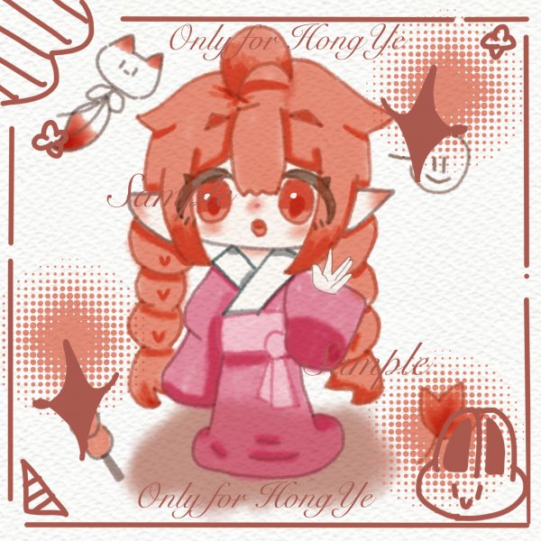 仿水彩全身立绘