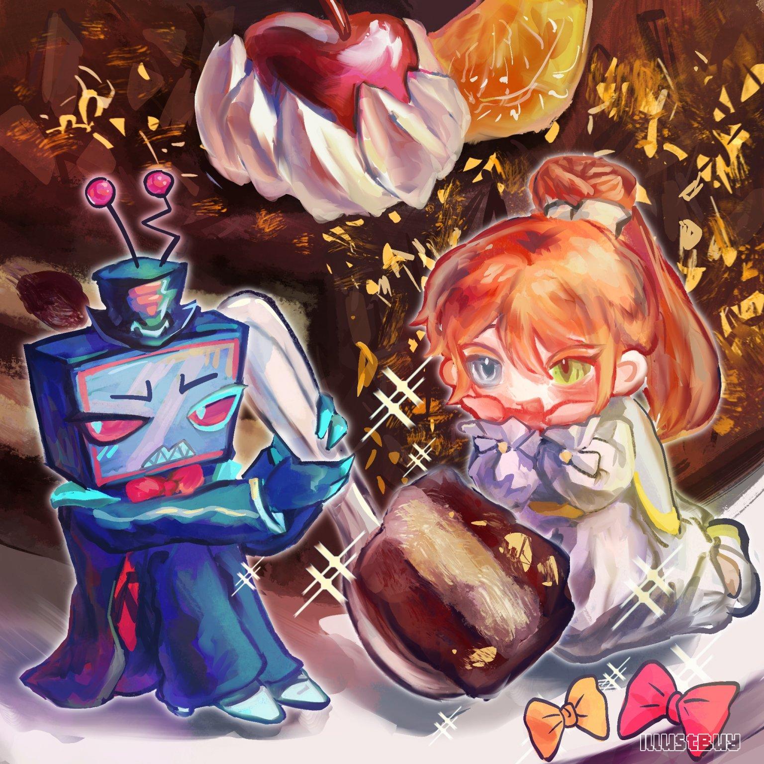 宇宙無敵可愛雙人Q 版甜點插圖