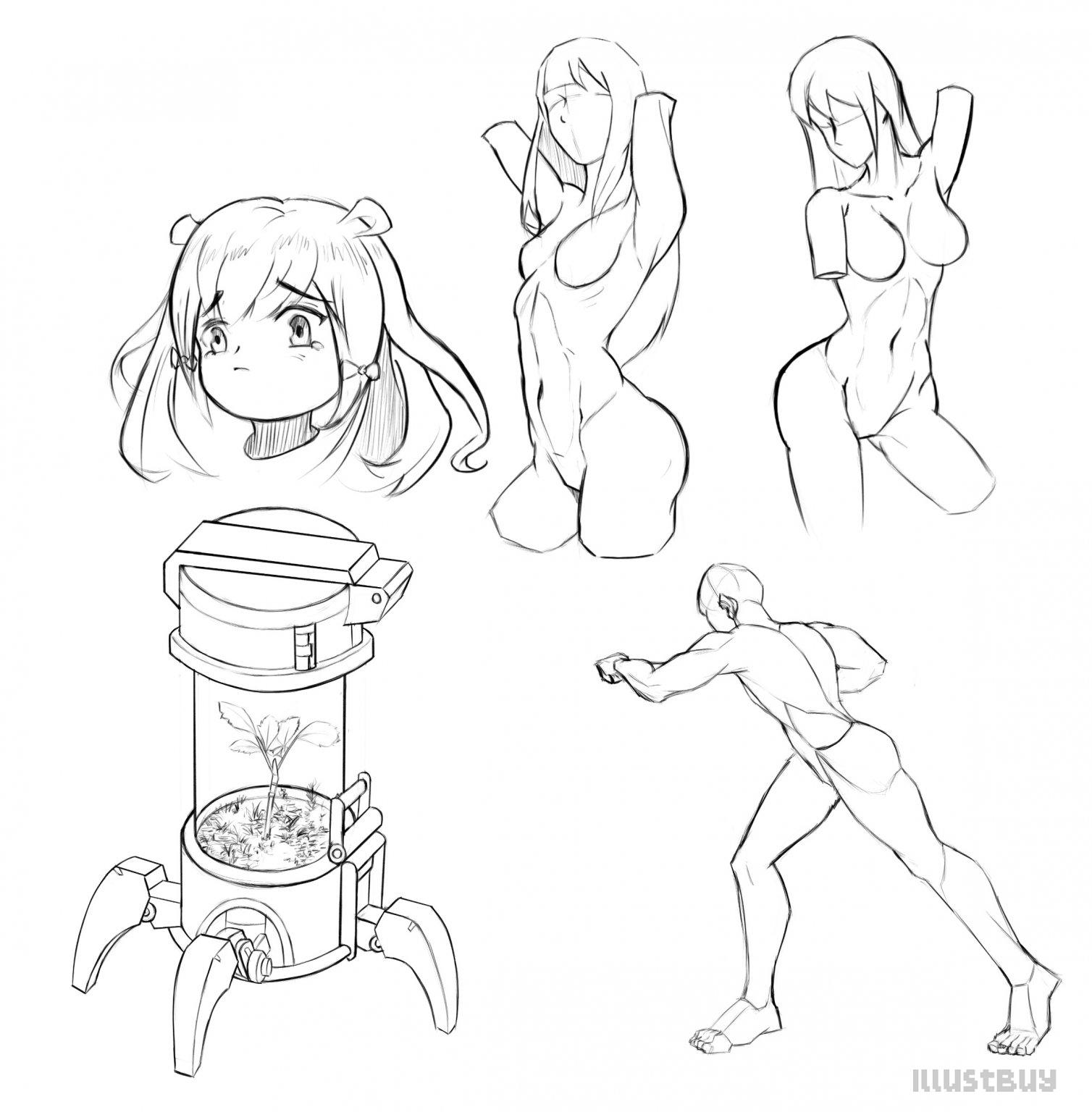 線稿臨摹練習