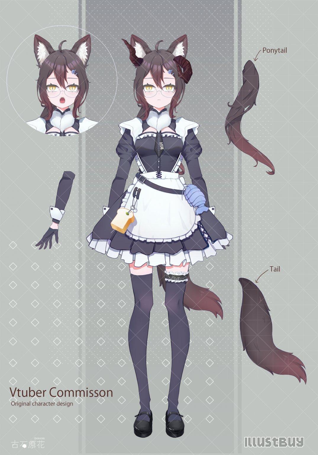 Vtuber 塚川 角色設計+繪製+live2d拆件